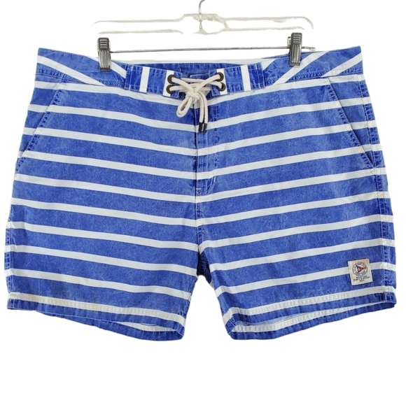 Vtg Polo Ralph Lauren Shorts Trunks Mens 38 Blue White Striped Unlined (38x5) - Picture 1 of 16
